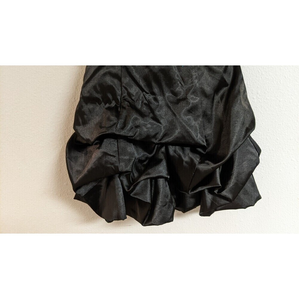 Women's Speechless Black/Silver/Blue Strapless Bubble Hem Dress W/Pick-Ups 3 - Picture 3 of 11